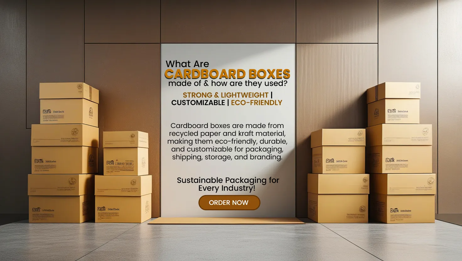 What are cardboard boxes made of & how are they used?